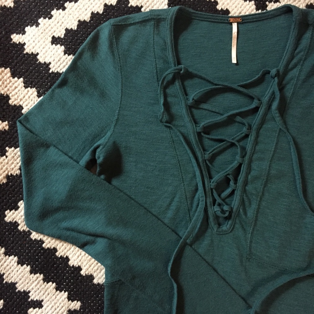 Boho style lace up top